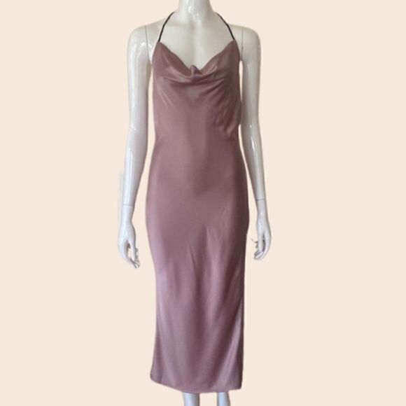 Baby Phat Mauve Cowl Neck Satin Slip Dress Size XS NWT - Picture 1 of 12